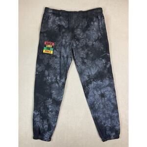Cross Colours Pants Mens Extra Large Black Gray Tie Dye Sweatpants Liana Garcia‎
